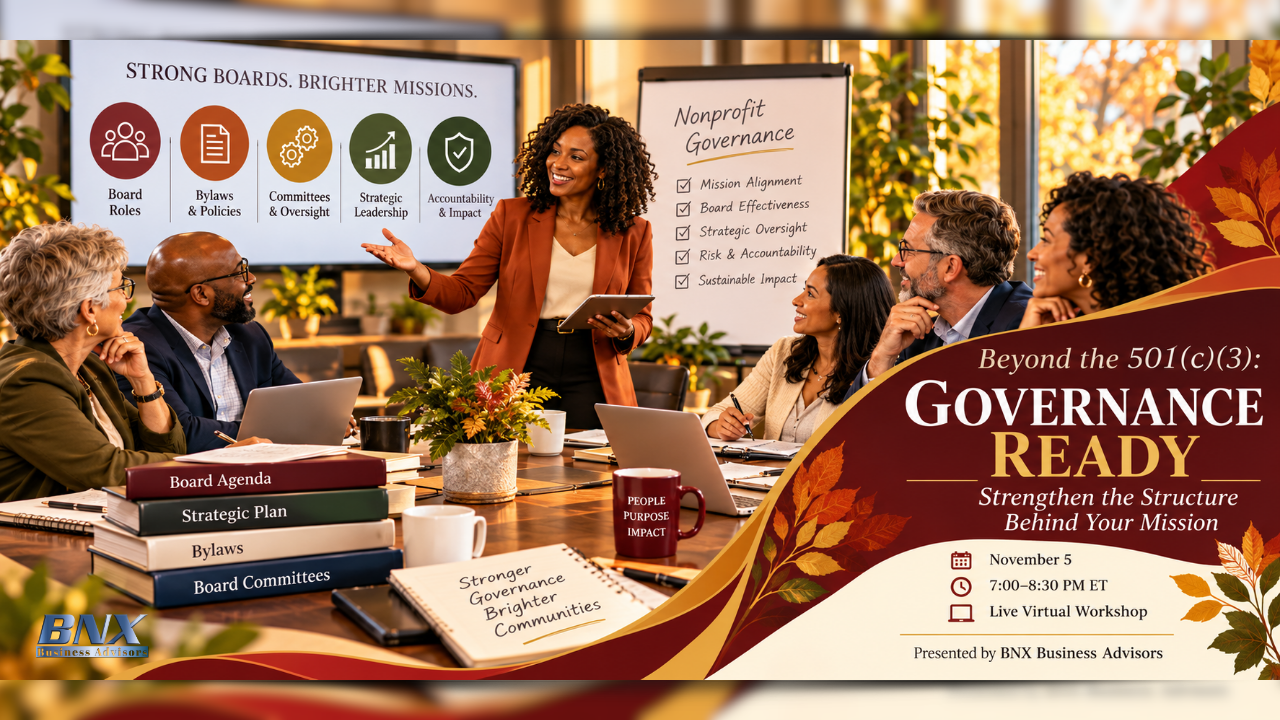 Governance Ready nonprofit workshop, November 5